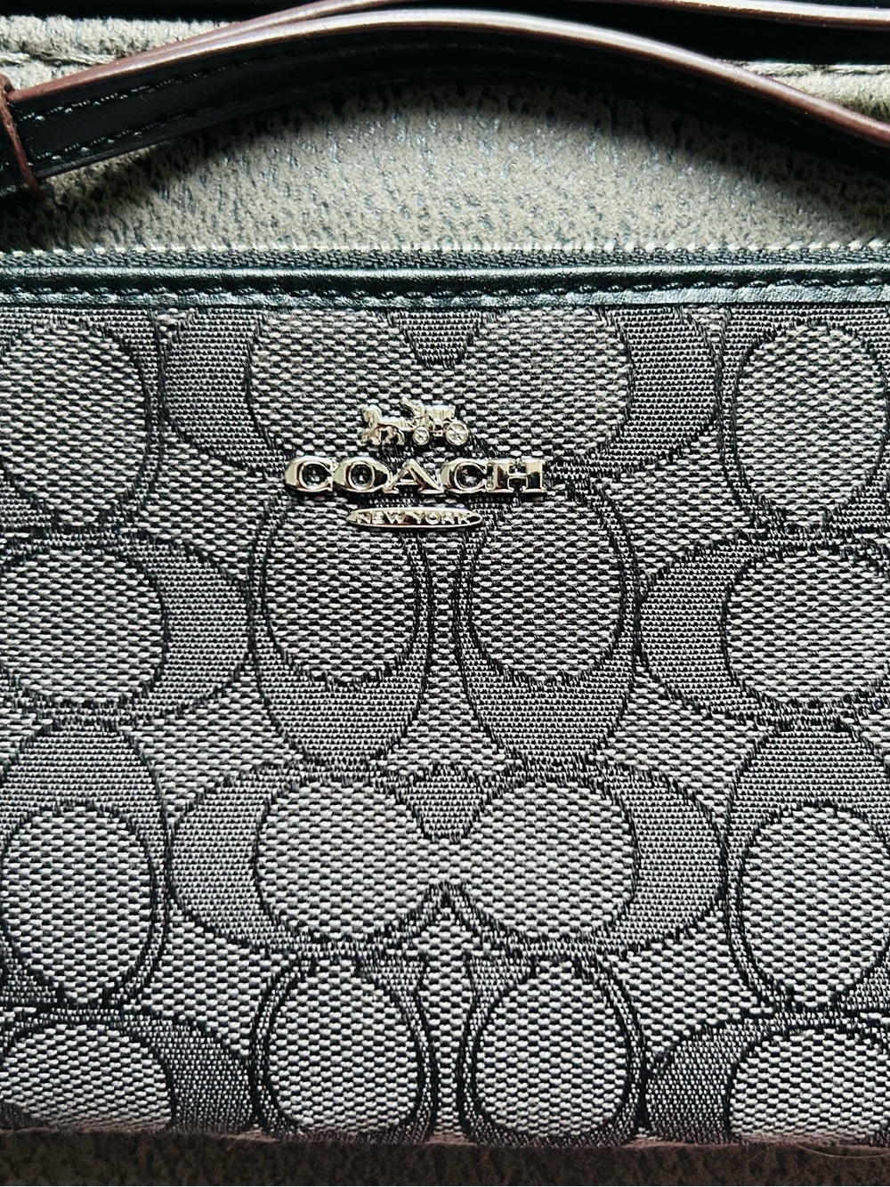 Coach Signature Jacquard wallet in Charcoal